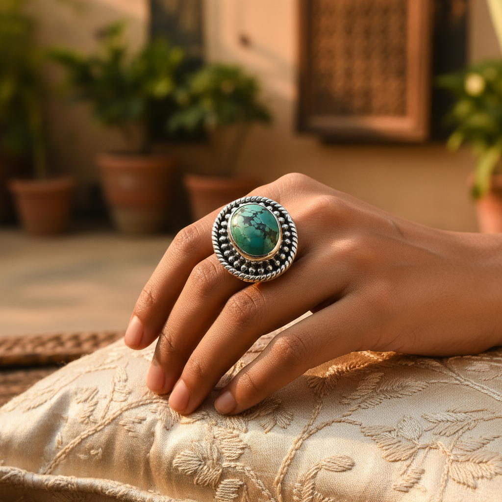 925 sterling silver turquoise ring for women | gemstone jewelry