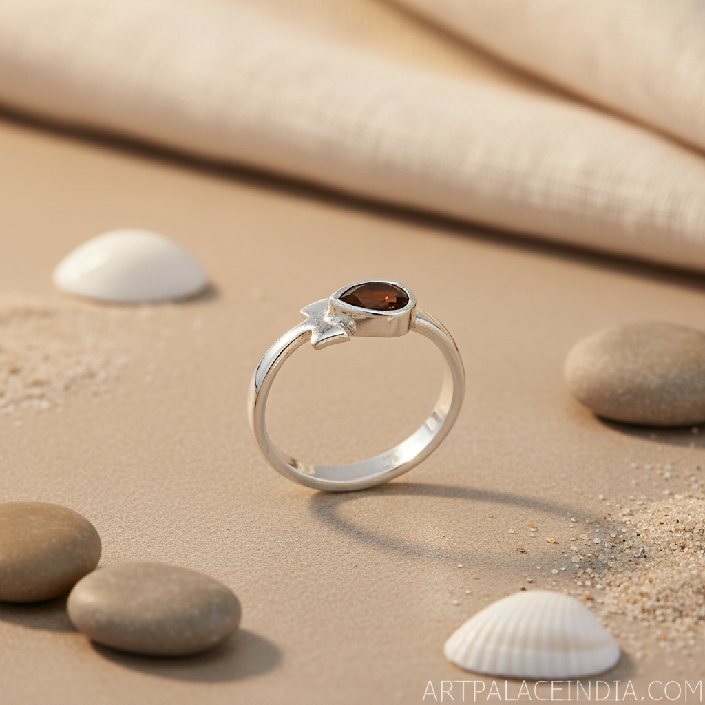 925 Silver Garnet Teardrop Ring for Women | Gift Jewelry