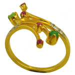 Load image into Gallery viewer, gold plating Ring with Emerald &amp; Ruby Gemstones for Women
