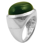 Load image into Gallery viewer, Silver Ring with Green Gemstone | Cocktail Ring for Women
