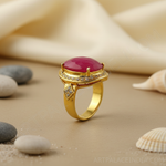 Load image into Gallery viewer, gold plating Ruby Ring for Women | Gemstone Statement Ring
