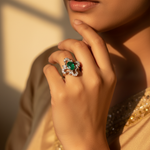 Load image into Gallery viewer, 925 Silver Emerald Ring for Women | Gemstone Jewelry
