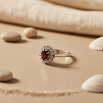 Load image into Gallery viewer, 925 Silver Garnet Ring for Women | Gemstone Engagement Ring
