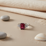 Load image into Gallery viewer, Silver Ruby Ring for Women | Gemstone Jewelry Gift
