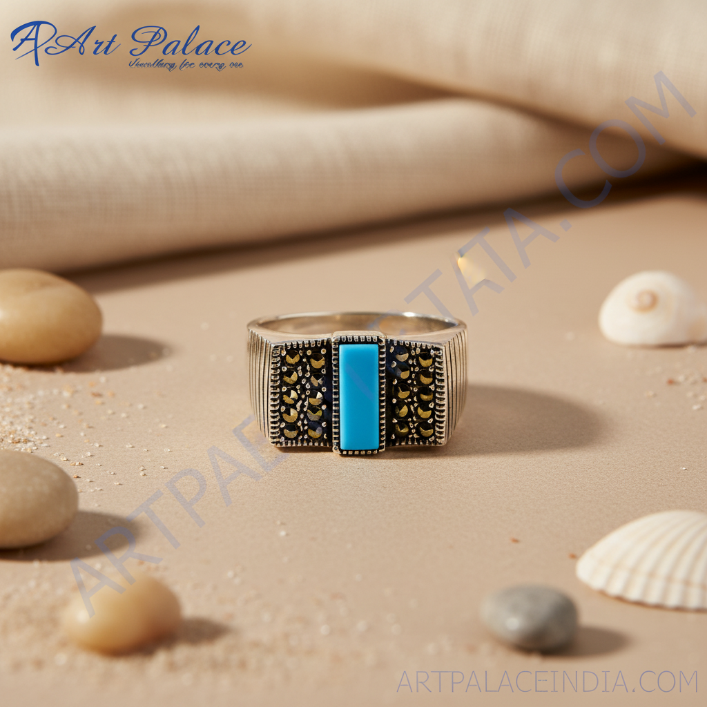 925 Silver Turquoise Ring for Men | Statement Jewelry Gift