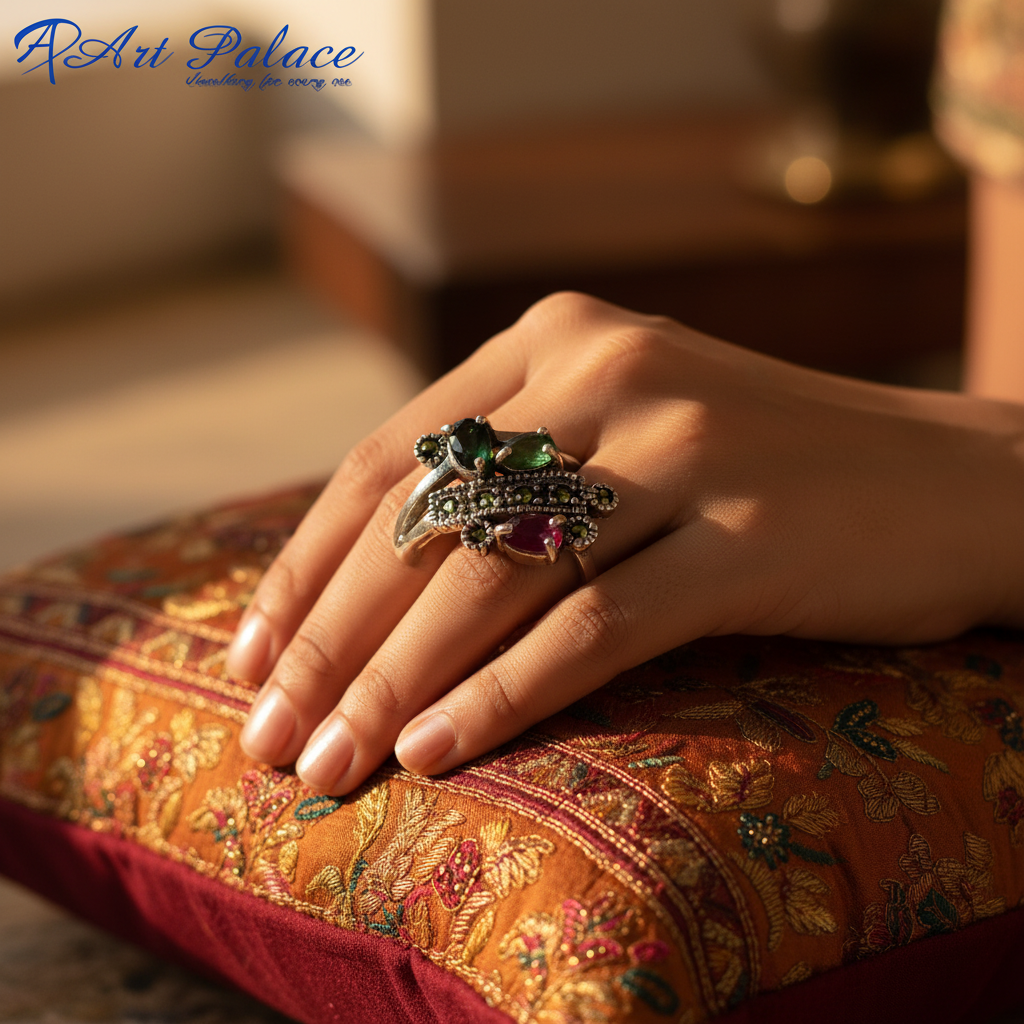 Sterling silver gemstone ring for women | gift jewelry