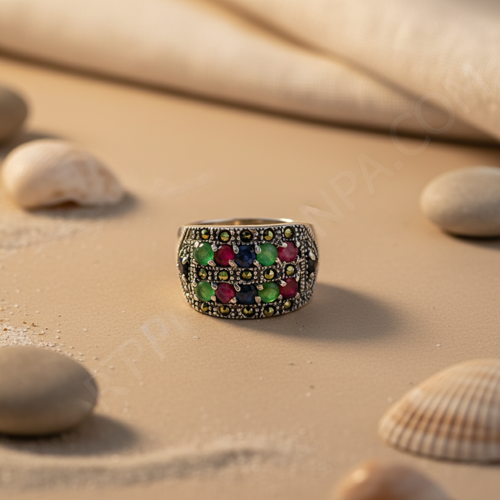 Silver Gemstone Ring for Women | Cocktail Ring