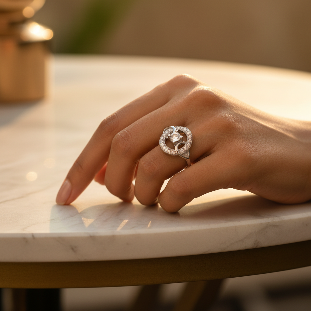 925 Silver Cubic Zirconia Ring for Women | Gift Jewelry