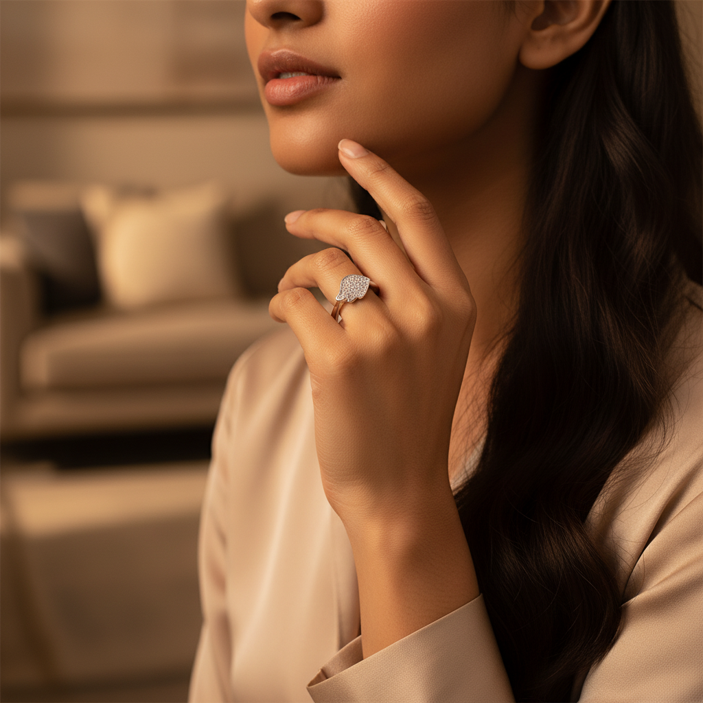 925 Silver Diamond-Accented Ring | Women's Fashion Ring