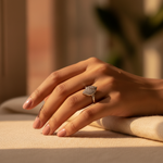 Load image into Gallery viewer, 925 Silver Leaf Ring with Cubic Zirconia | Women's Ring
