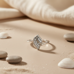 Load image into Gallery viewer, 925 Silver Leaf Ring with Cubic Zirconia | Women's Ring
