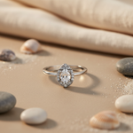 Load image into Gallery viewer, 925 Silver Pear Cut Halo Ring for Women | Engagement Gift
