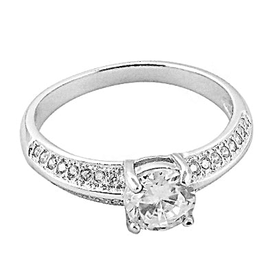 Silver ring with cubic zirconia | women's engagement ring