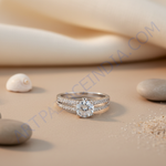 Load image into Gallery viewer, Silver Solitaire Diamond Ring for Women | Engagement Ring
