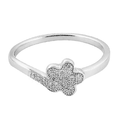 Silver Flower Ring for Women | Cubic Zirconia | Daily Wear