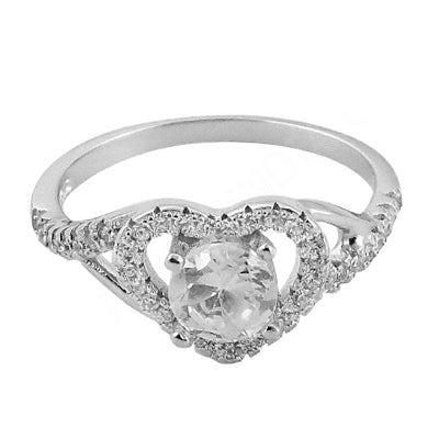 925 silver heart ring with cubic zirconia | women's ring