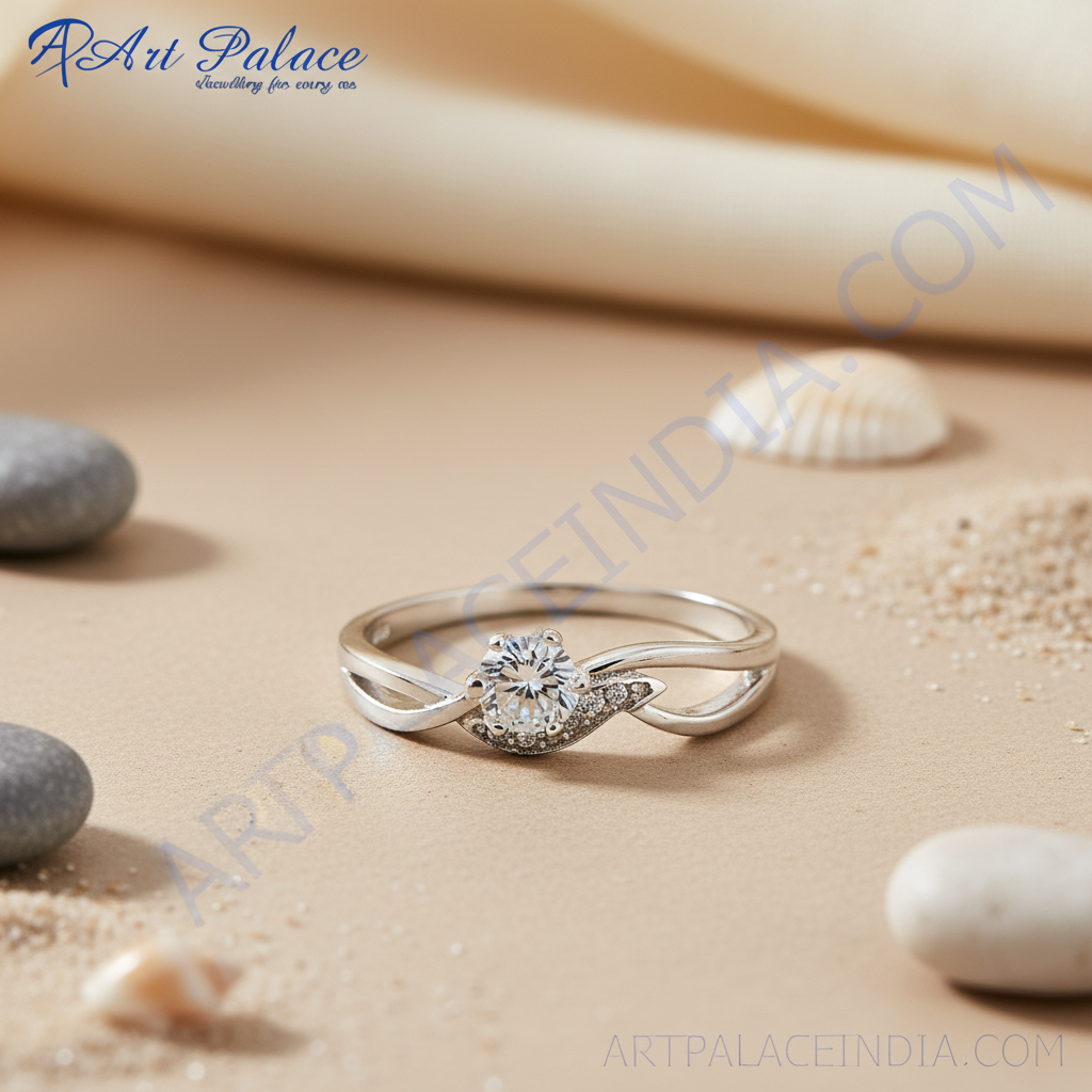 925 Silver Solitaire Engagement Ring | White CZ Stone