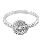 Load image into Gallery viewer, Silver Halo Engagement Ring | Diamond Look | Women's Ring
