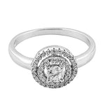 Load image into Gallery viewer, Silver Halo Diamond Ring for Women | Engagement Ring | Gift
