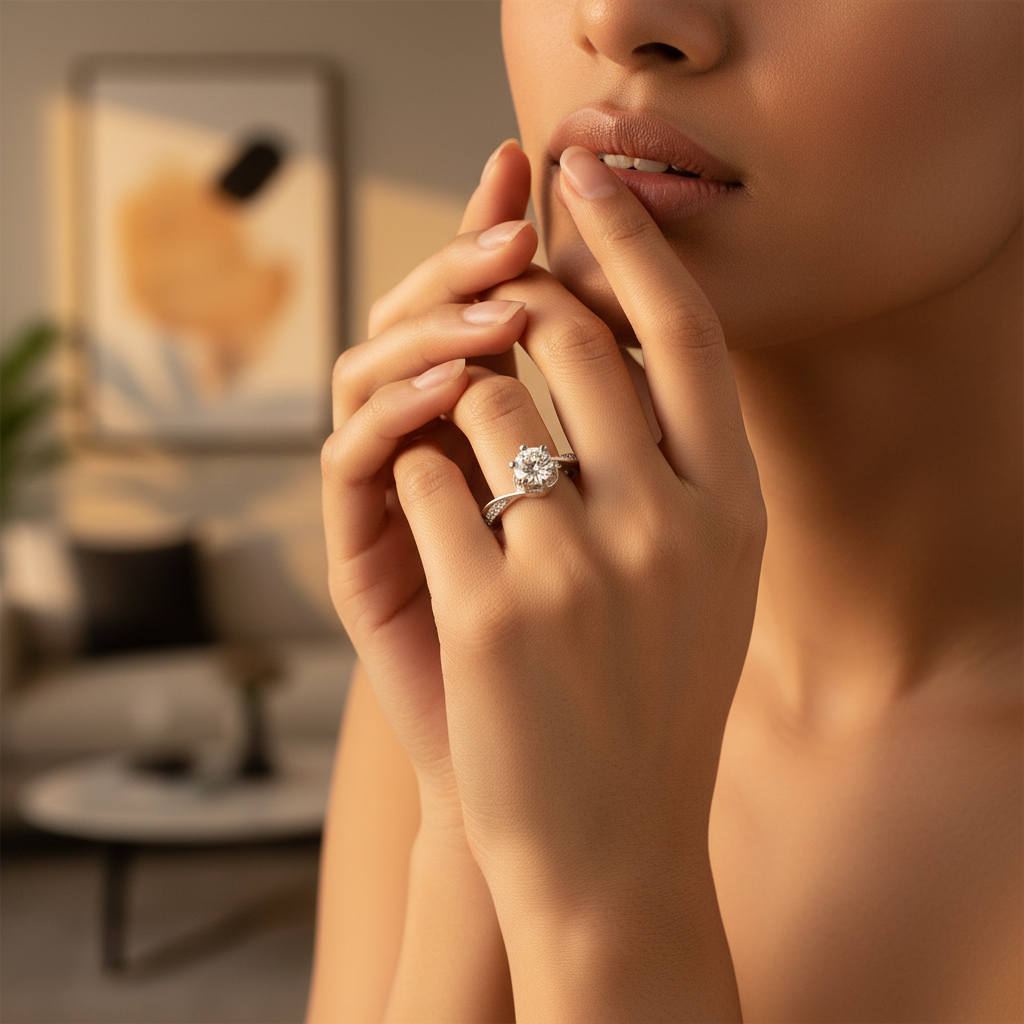 925 Silver Cubic Zirconia Ring for Women | Engagement Gift