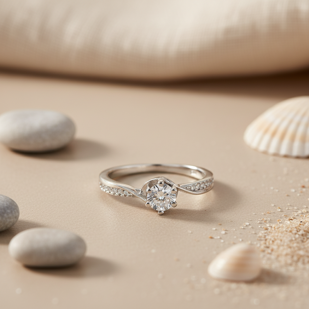 925 Silver Cubic Zirconia Ring for Women | Engagement Gift