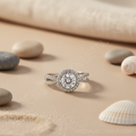 Load image into Gallery viewer, 925 Silver Cubic Zirconia Halo Ring for Women | Engagement Gift
