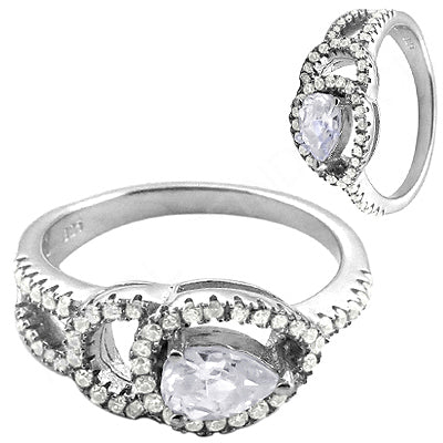 925 sterling silver pear cut ring for women | gift jewelry