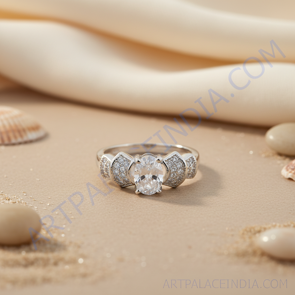 925 Silver Oval Cut Ring with Cubic Zirconia for Women