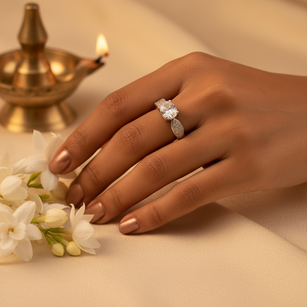 925 Silver White Gemstone Ring for Women | Daily Wear