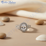 Load image into Gallery viewer, 925 Silver Oval Halo Ring for Women | Anniversary Gift
