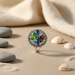 Load image into Gallery viewer, 925 Sterling Silver Gemstone Flower Ring | Women's Ring
