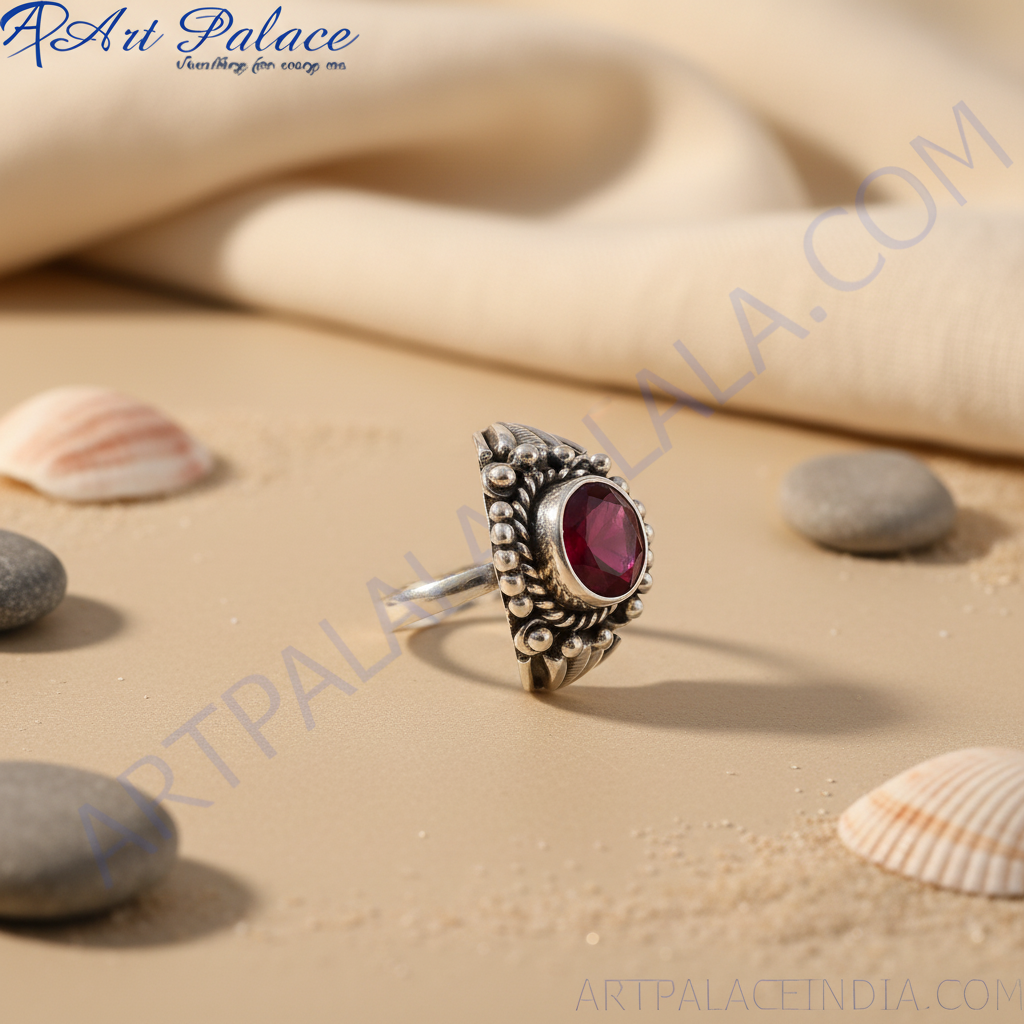 925 Silver Ruby Ring for Women | Gemstone Statement Ring