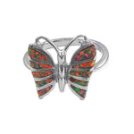 Load image into Gallery viewer, 925 Silver Butterfly Ring with Opal Stone | Women's Jewelry
