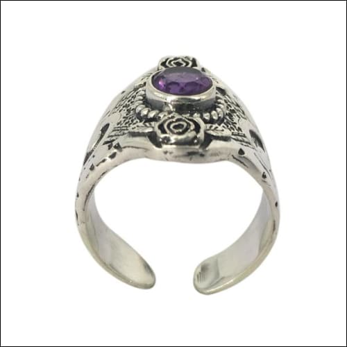 Amethyst Gemstone Ring Flower Design Ring Handmade Amethyst Ring