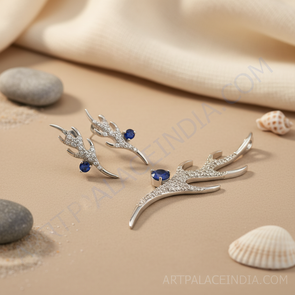 925 Silver Sapphire Earrings Set for Women | Luxury Jewelry Gift