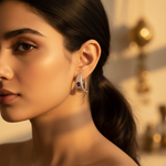 Load image into Gallery viewer, Silver Hoop Earrings with Pink Gemstones | Women&#39;s Jewelry
