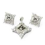 Load image into Gallery viewer, Silver Diamond Pendant &amp; Earrings Set for Women | Gift Jewelry
