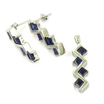 Load image into Gallery viewer, Silver Sapphire Jewelry Set for Women | Gift for Her
