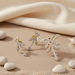 Load image into Gallery viewer, gold plating-Tone Crystal Arrow Earrings &amp; Brooch Set | Gift for Her
