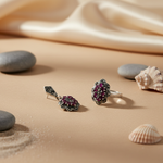 Load image into Gallery viewer, Silver Ruby Ring &amp; Earrings Set | Gemstone Jewelry for Women
