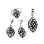 Load image into Gallery viewer, 925 Silver Ruby Ring &amp; Earrings Set | Women's Jewelry Gift
