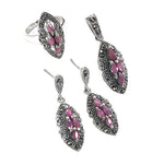 Load image into Gallery viewer, 925 Silver Ruby Jewelry Set | Earrings, Ring &amp; Pendant - Women's Gift
