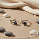 Load image into Gallery viewer, 925 Silver Toe Rings with Gemstone | Adjustable Foot Jewelry
