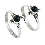Load image into Gallery viewer, 925 Silver Onyx Toe Ring for Women | Minimalist Jewelry
