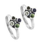 Load image into Gallery viewer, 925 Silver Multi-Gemstone Toe Rings for Women | Statement Jewelry

