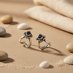 Load image into Gallery viewer, 925 Silver Black Gemstone Adjustable Rings for Women
