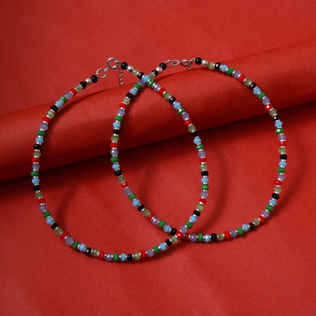 Beaded Anklets for Women | Colorful Gemstone Anklet | Gift