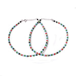 Load image into Gallery viewer, 925 Silver Anklet with Faceted Gemstones | Handcrafted Boho Jewelry
