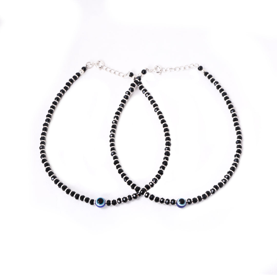 Black Bead Evil Eye Anklets for Women | Protection Jewelry Gift