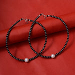 Load image into Gallery viewer, Black Bead Anklets with Pearl Accents | Women's Jewelry Gift
